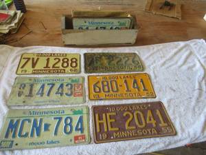lot 76 image: Vintage Minnesota License Plates