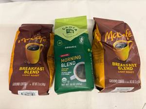 lot 43 image: 3x Gound Coffee-Mcafe & Cadia