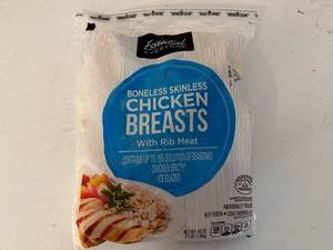 lot 104 image: EE. 3lbs Boneless Chicken Breasts-Possible 12 Cut Slit From Case Opening