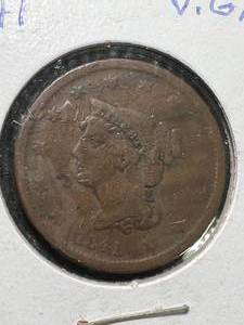 1841 US BRAIDED HAIR LARGE CENT