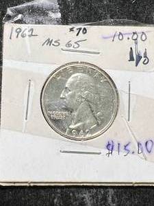 lot 11 image: 1962 US WASHINGTON QUARTER