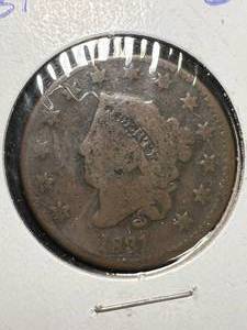 lot 16 image: 1831 US CORONET HEAD LARGE CENT