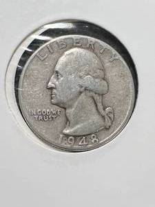 lot 28 image: 1948 US WASHINGTON QUARTER
