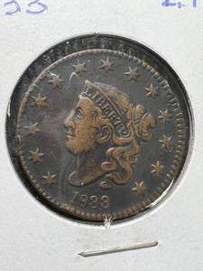 lot 29 image: 1833 US CORONET HEAD LARGE CENT