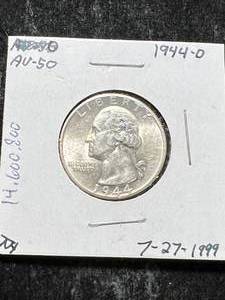 lot 31 image: 1944-D US WASHINGTON QUARTER AU50