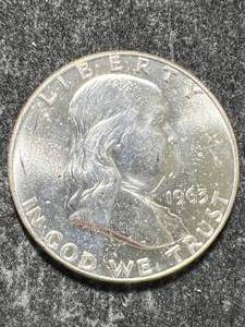 lot 33 image: 1963-D US FRANKLIN HALF DOLLAR