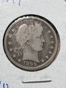 lot 37 image: 1899 US BARBER QUARTER