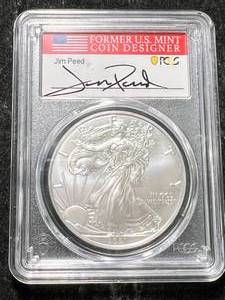 lot 55 image: 2021-S AMERICAN SILVER EAGLE PCGS MS70 FIRST DAY ISSUE
