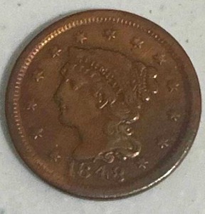 lot 3 image: 1848 Large Cent