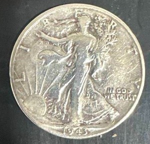 lot 4 image: 1943 Walking Liberty Half Dollar