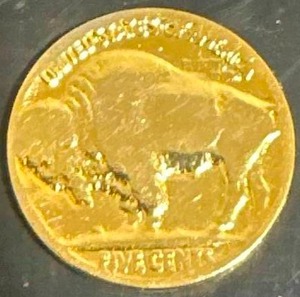 lot 6 image: 24kt Gold Plated Buffalo Nickel
