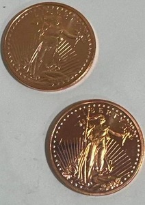 lot 33 image: Lot of 2 1oz .999 Investment Grade Copper Rounds