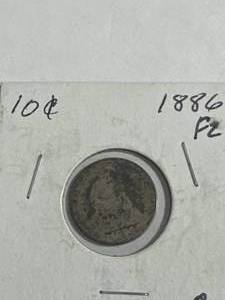 lot 34 image: 1886 Seated Liberty Dime