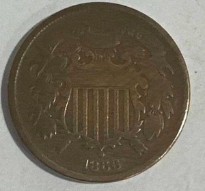 lot 40 image: 1866 Two Cent Piece