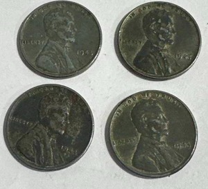 lot 43 image: Lot of 4 Steel Pennies