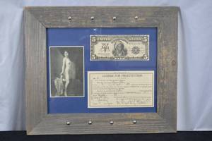 lot 6 image: License for Prostitution and Currency in Frame