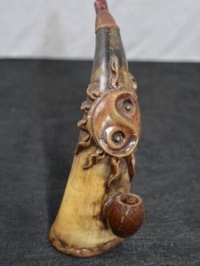 lot 58 image: CARVED PEACE PIPE