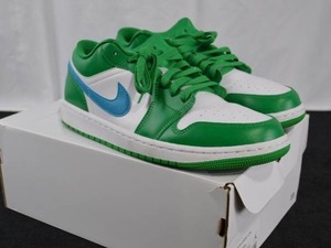 lot 207 image: Nike Air Jordan 1 Low Lucky Green Aquatone Shoes