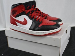 lot 210 image: Nike Air Jordan 1 Mid Bred Toe Shoes 10.5