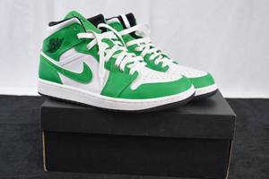 lot 213 image: Nike Air Jordan 1 Mid Lucky Green Shoes