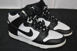 lot 216 image: Nike Dunk High Panda Black And White Size 10