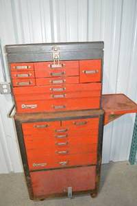lot 305 image: Vintage Rem Line Tool Box With Tools