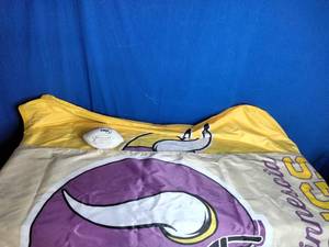 lot 40 image: 2 Vikings Flag and a Vikings NWA Football