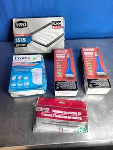lot 74 image: Lot of Filters, Filter Cleaners, and Window Insulation Kit