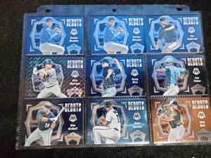 lot 100 image: 9 2021 Mosaic Panini Baseball Debuts Cards
