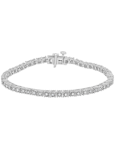 lot 12 image: Sterling Silver 12 ct tw Diamond Tennis Bracelet