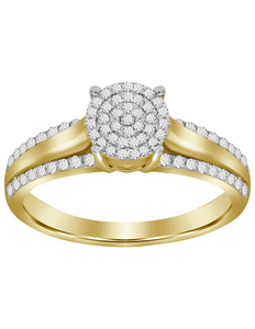lot 16 image: 10K Yellow Gold 15 ct tw Diamond Ring - Size 8