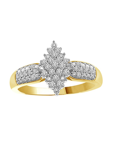 lot 7 image: 10K Gold 15 ct tw Diamond Marquise-Design Ring