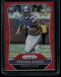 lot 24 image: Stefon Diggs 99 Red Mojo Prizm 2015 #285 Rookie Minnesota Vikings Football Card