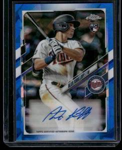 lot 28 image: Alex Kiriloff Auto RC 2021 Topps Chrome Sapphire #RA-AK Minnesota Twins Rookie Baseball Card