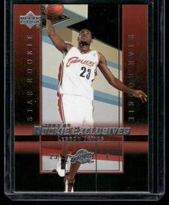 lot 50 image: LeBron James RC 2004 Upper Deck Rookie Exclusives #1 Basketball Card