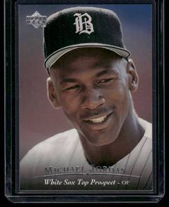 lot 67 image: Michael Jordan RC Baseball 1993 Upper Deck Prospect #45 Rookie Baseball Card