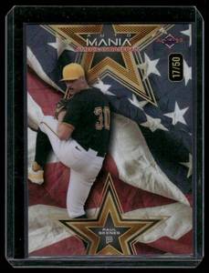 lot 80 image: Paul Skenes 50 2024 Wild Card Auto Manie #AMAS-PS Numbered 1750 Baseball Card