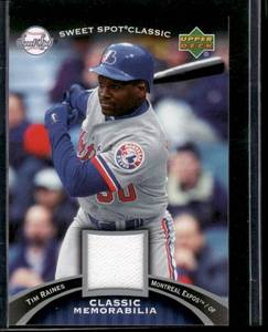 lot 85 image: Tim Raines Game-Used Relic 2007 Upper Deck Sweet Spor Classic Memorabilia #CM-TR Baseball Card