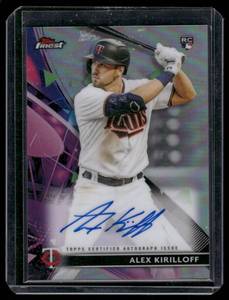 lot 88 image: Alex Kirilloff RC Auto 2021 Topps Finest #FA-AKI Rookie Minnesota Twins Baseball Card