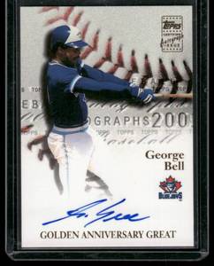 lot 90 image: George Bell Auto 2001 Topps Certified Autograph Golden Anniversary Great Issue #GAA-GAB Baseball Card