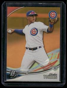 lot 92 image: Gleyber Torres GOLD RC Refractor SP 25 2016 Bowman Platinum #TP-GT Numbered 2425 Rookie Baseball Card