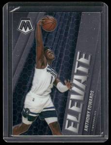 lot 95 image: Anthony Edwards RC Insert 2020-21 Mosaic Elevate #12 Rookie Minnesota Timberwolves Basketball Card