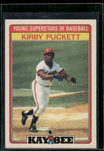 lot 115 image: Kirby Puckett Kaybee Young Superstars of Baseball 1985 #25 Minnesota Twins Card