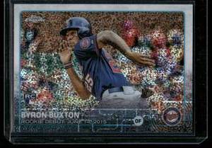 lot 125 image: Byron Buxton RC Pulsar Refractor 2015 Topps Chrome #US136 Rookie Minnesota Twins Baseball Card