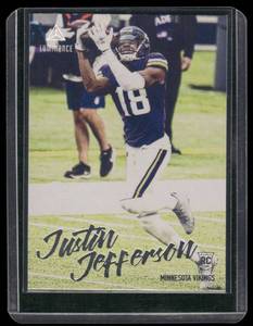 lot 130 image: Justin Jefferson RC 2020 Chronicles Luminance #217 Rookie Minnesota Vikings Football Card