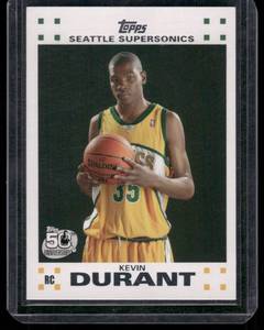 lot 143 image: Kevin Durant RC 2007 Topps 50th Anniversary #2 Rookie Basketball Card