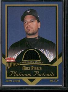 lot 153 image: Mike Piazza Game-Worn Jersey 2003 Fleer Platinum #PP-MP Baseball Card