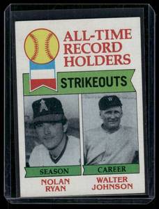 lot 154 image: Nolan Ryan  Walter Johnson 1979 Topps #417 Vintage Baseball Card