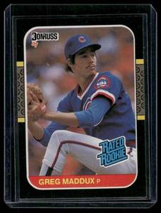 lot 156 image: Greg Maddux RC 1987 Donruss Rated Rookie #36 Baseball Card