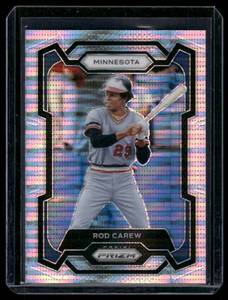 lot 164 image: Rod Carew 499 Pulsar Refractor 2024 Prizm #58 Numbered 379499 Minnesota Twins Baseball Card